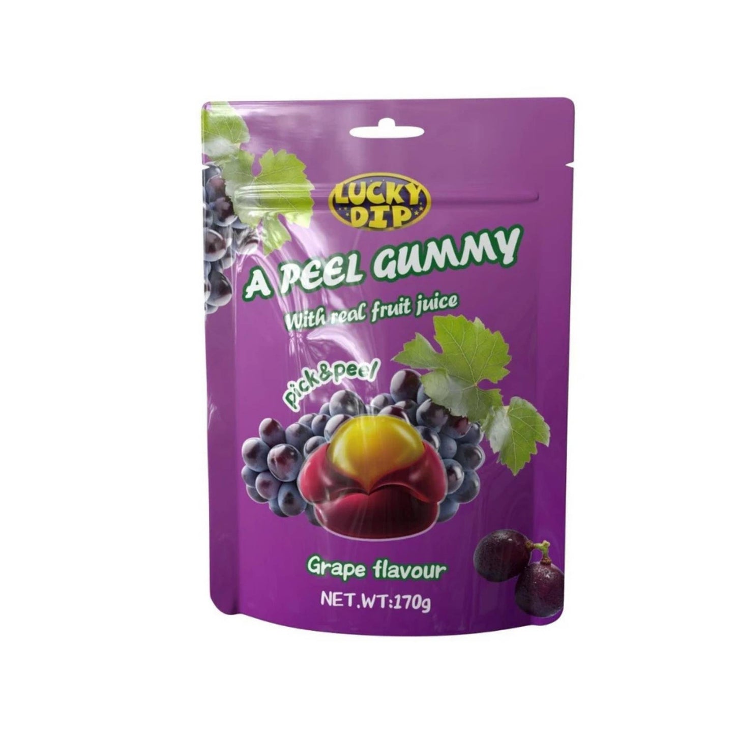Amos Peel Gummy Candy Grape Flavour 170g