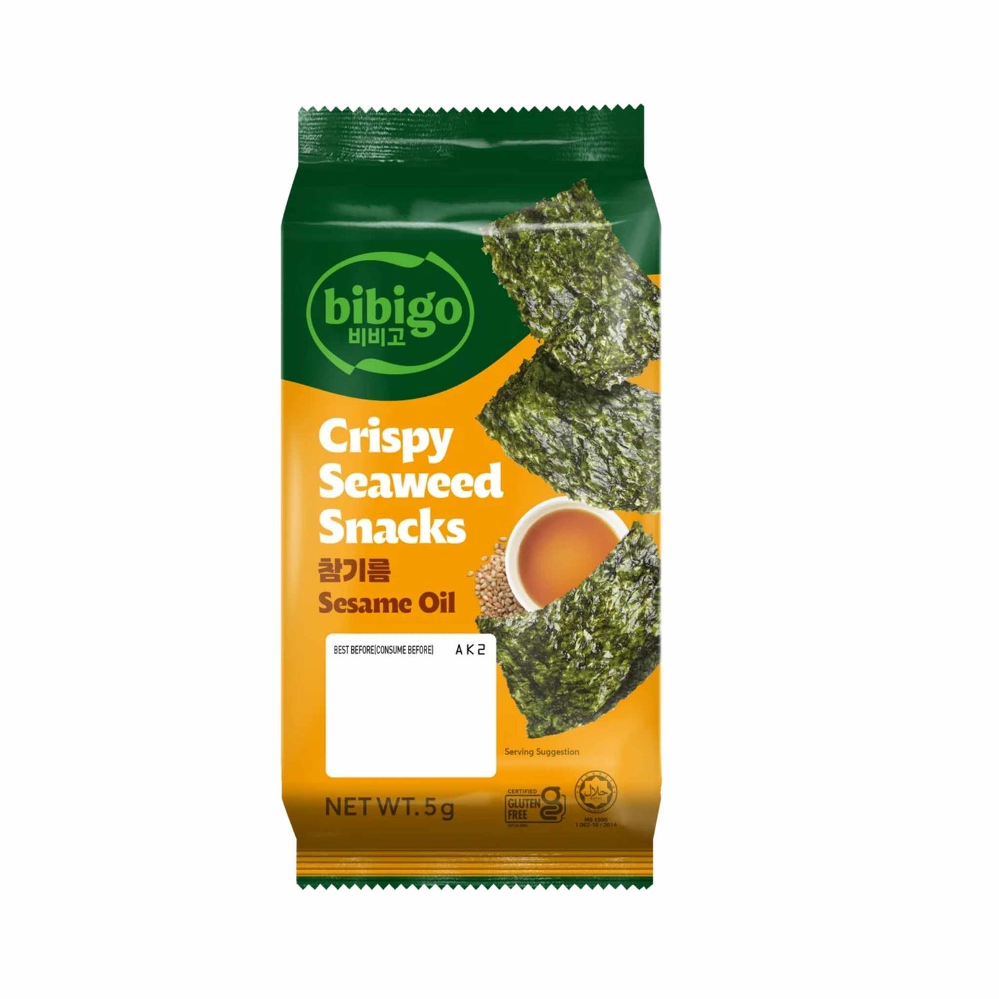 Bibigo CJ Crispy Seaweed Snacks Sesame 3pcks X 5g