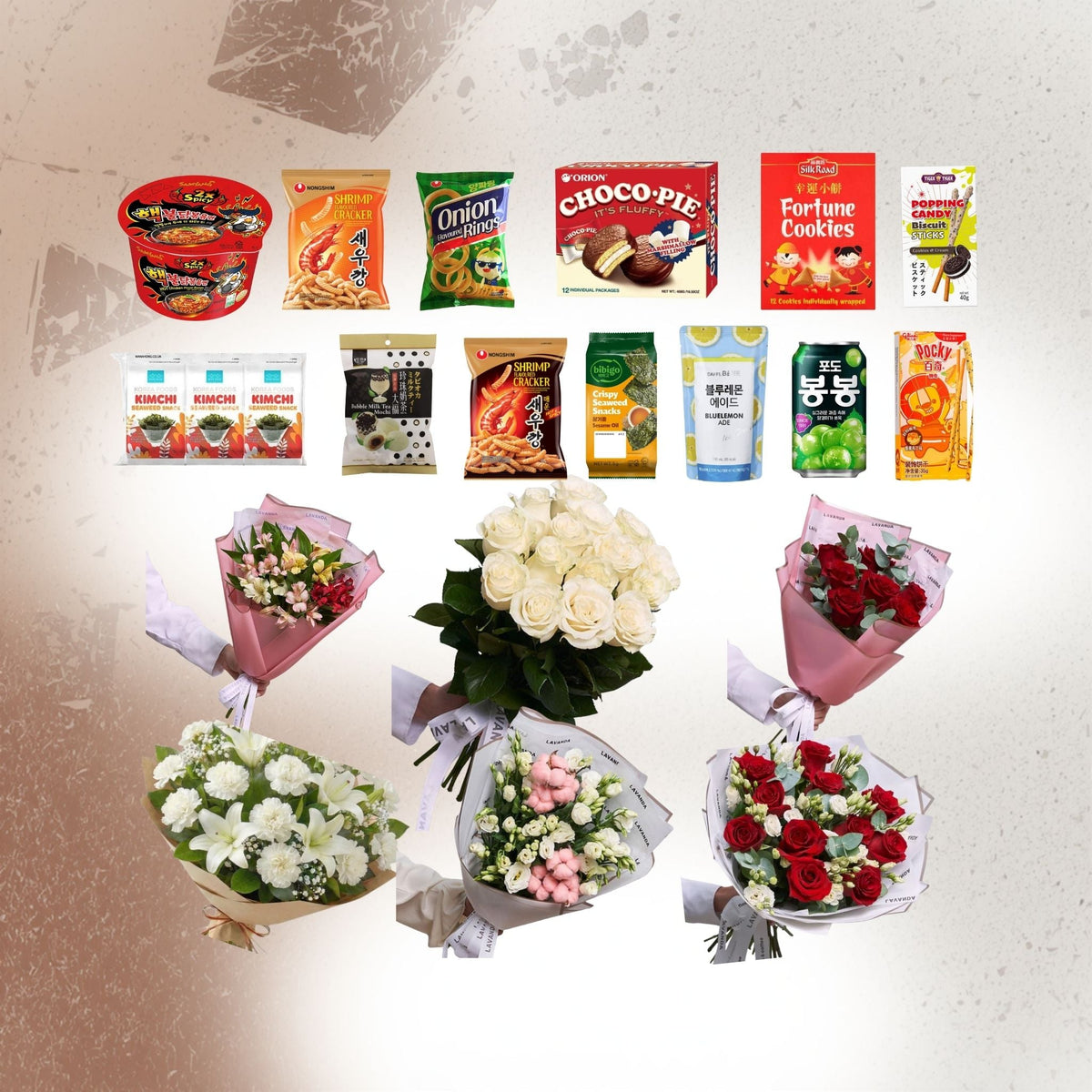 Fresh Flowers and Snacks Bundle