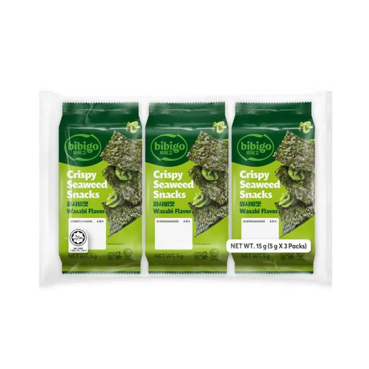 Bibigo CJ Crispy Seaweed Snacks- Wasabi flavour (3pcks X 5g)