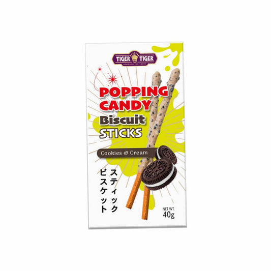 POPPING CANDY BISCUIT STICKS- COOKIES AND CREAM 40g