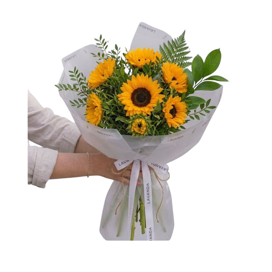 Golden Radiance: Sunflower & Asian Snack Gift Box