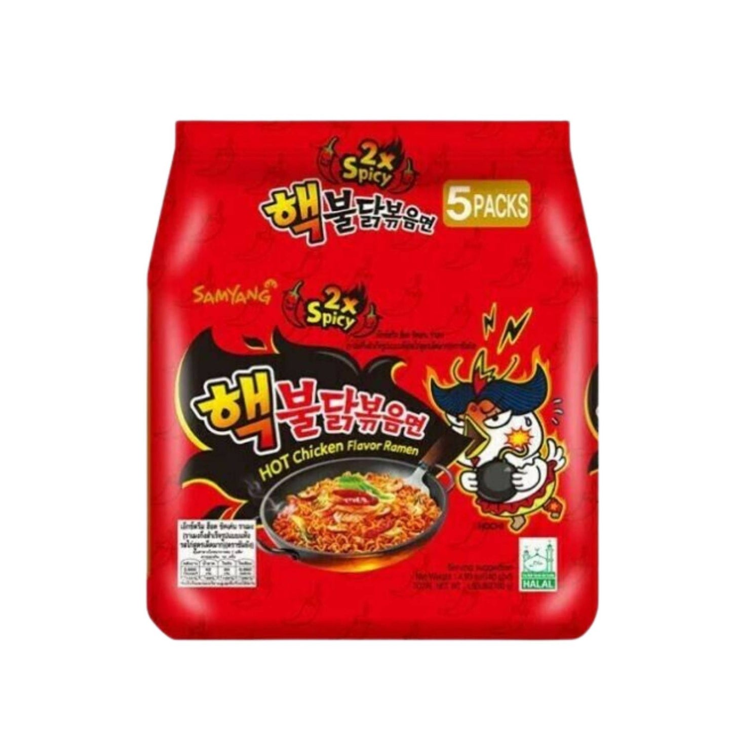 Samyang Buldak Hot Chicken Ramen 2X Spicy Flavour Korea -140g (PACK OF 5)