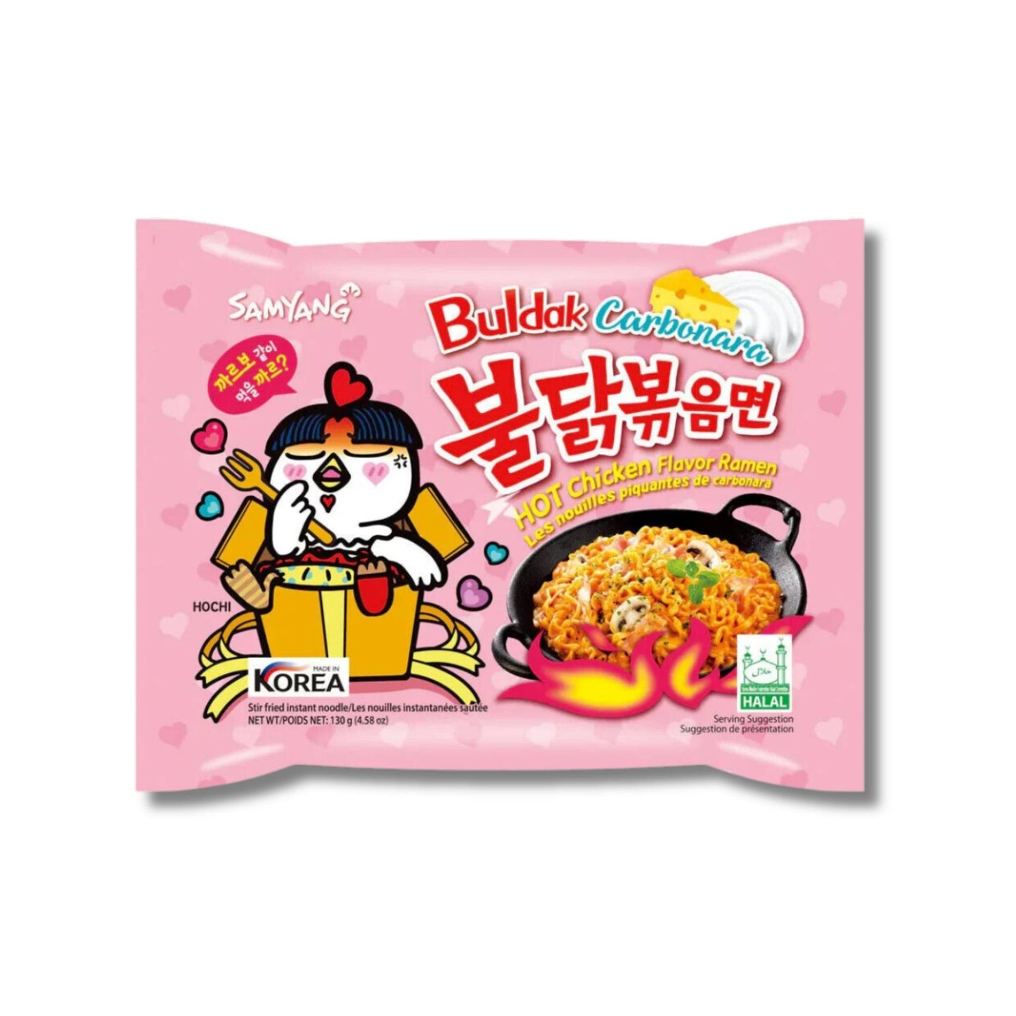 Samyang Buldak Hot Chicken Ramen Carbonara Flavour Korea- 130g (Pack of 5)