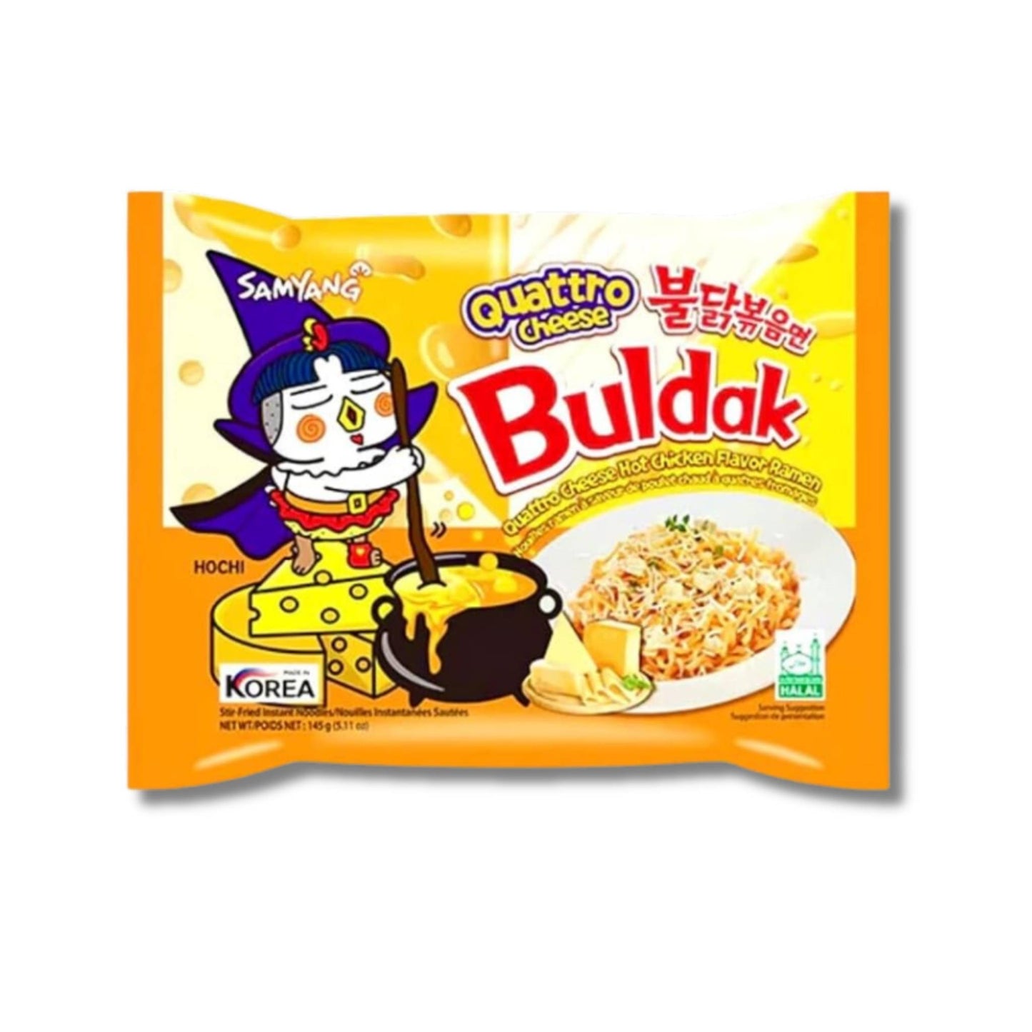 Samyang Buldak Hot Chicken Ramen Quattro Cheese Flavour Korea-145g. (Pack of 5)
