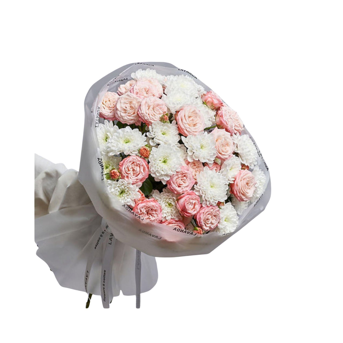 White & Pink Mix: Dual-Tone Rose & Asian Snack Gift Box