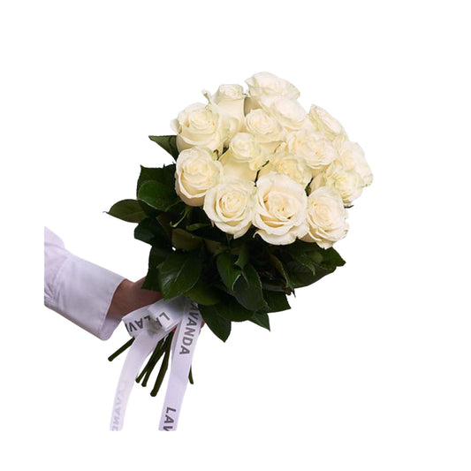 Ivory Elegance: Spicy White Roses & K-Snack Gift Box